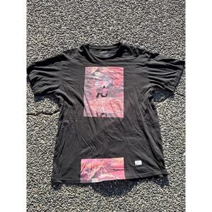 Akomplice abstract art all over print Large Black skate tee